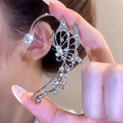 Ladies Fashion Zicron Butterfly Earrings Without Pierced Wearable Elf Earring