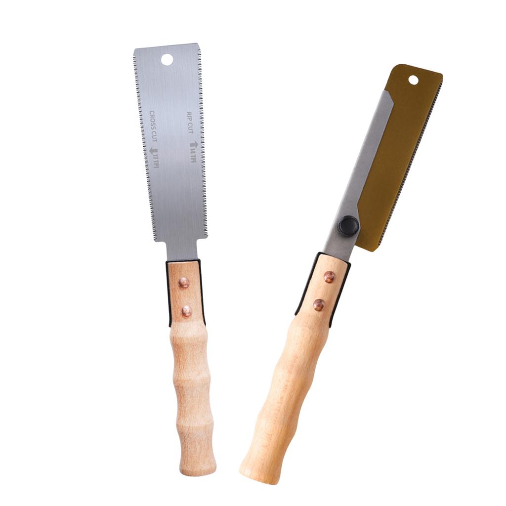 Japanese Style Double Sided Back Saw Nonslip Wooden Handle Wood Saw Hand Tool for Woodworking Precise Cutting Projects
