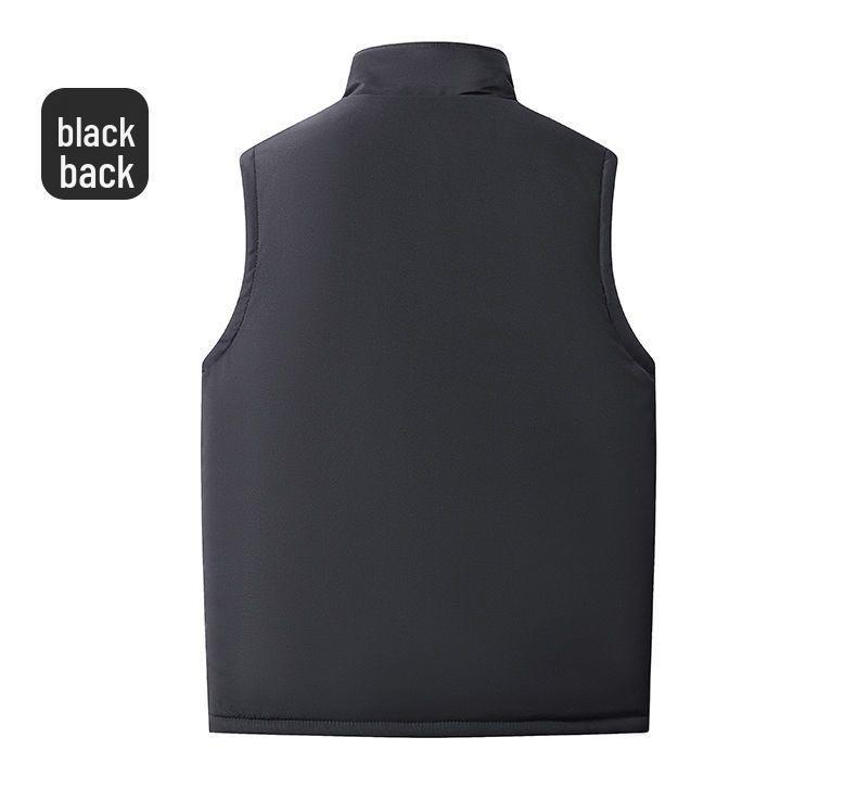 Woodpecker Men's Plus Velvet Thickened Cotton Vest – Autumn/Winter Sleeveless Workwear Fishing Gilet