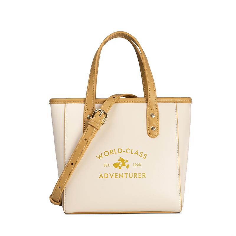 

New Disney Synthetic Leather Crossbody One Shoulder Handbag Women s Custard BMK-72652 18.5*9.4*18.0CM