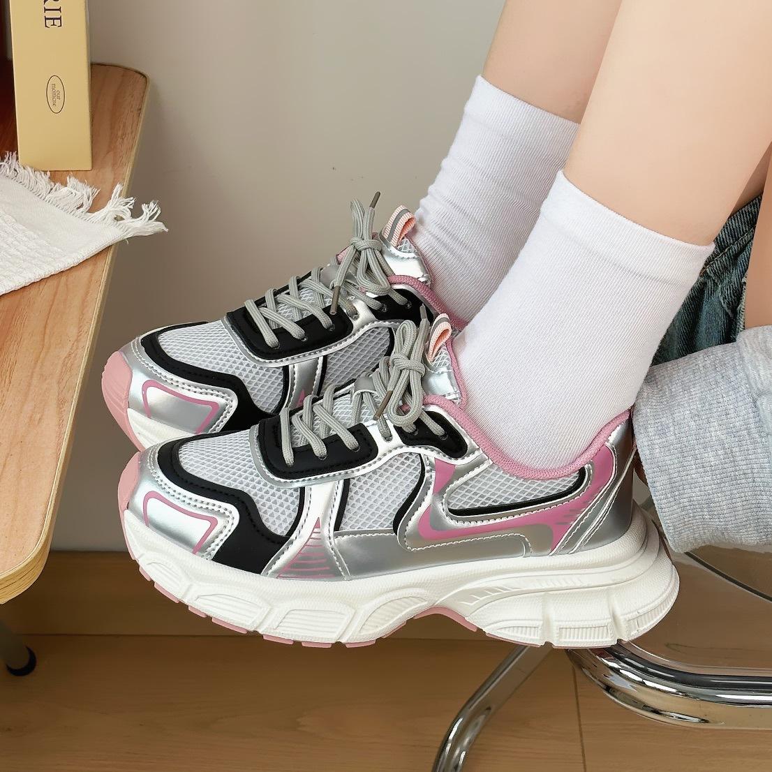 

Dad Shoes Women s 2024 Spring and Summer Mesh Breathable Sports and Leisure Shoes Campus Trend Versatile Ladies Running Shoes 35 розовый