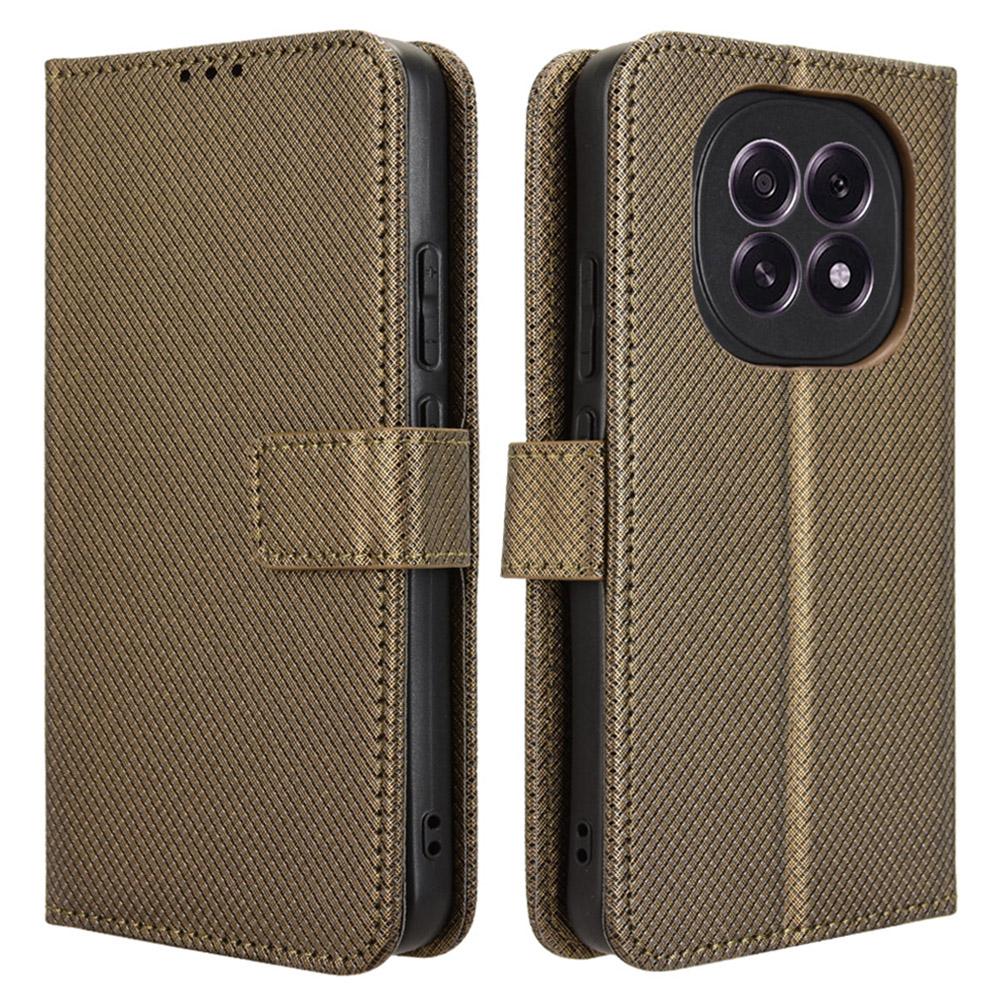 

For Oppo F29 5G/A5 5G Case PU Leather Diamond Texture Wallet Phone Cover Brown