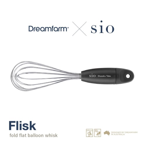 Dreamfarm X Sio Mini Flisk Foldable Whisk, Easy To Clean, Space-Saving, Black