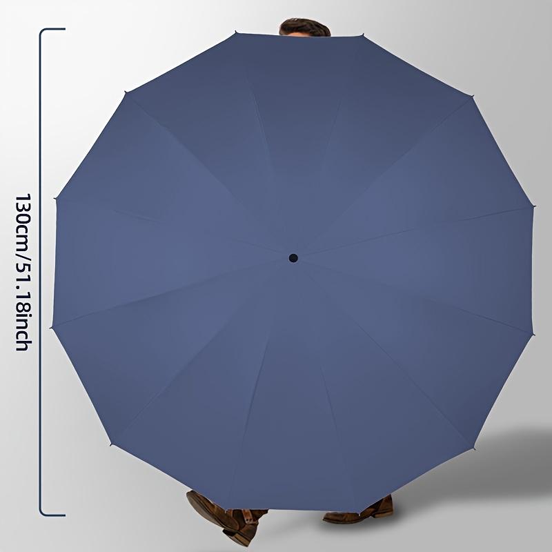 130CM Sun Umbrella Black Coating UPF50+ Manual Open Reverse Design 10 Ribs Large Size