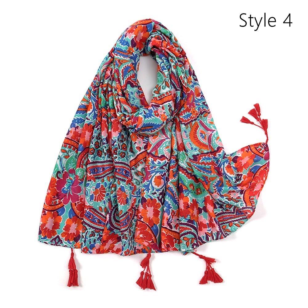 Big Size Tassel Shawl Breathable Muslim Headband Casual Beach Long Scarf  For Woman Fashion