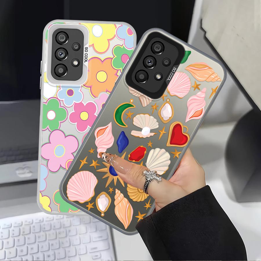 Phone Cover Case for Samsung Galaxy A24 A25 A34 A35 A13 A14 A15 A16 A26 A17 A20s A31 A21s A23 A12 Shell Flower
