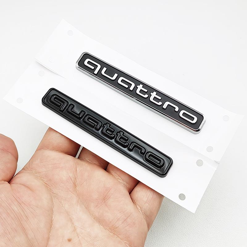 1 pièce Noir Logo Quattro Emblème Voiture Coffre Arrière Badge Autocollant Pour Audi A1 A2 A3 A4 A5 A6 A7 Q2 Q3 Q5 Q7 Quattro Autocollant Accessoire