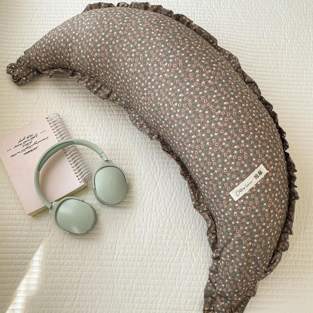 Cotton & Linen Moon Pillow: Baby Soothing, Washable, Pregnancy Support