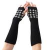 Qian Niao Ge Fashionable Warm Gloves and Sleeves for Autumn and Winter Mid Length Women's Knitted Woolen Sleeves with Half Finger Exposure