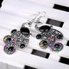 Vintage Retro Style Peacock Teardrop Tail Dangle Earrings Wedding Ear Hooks