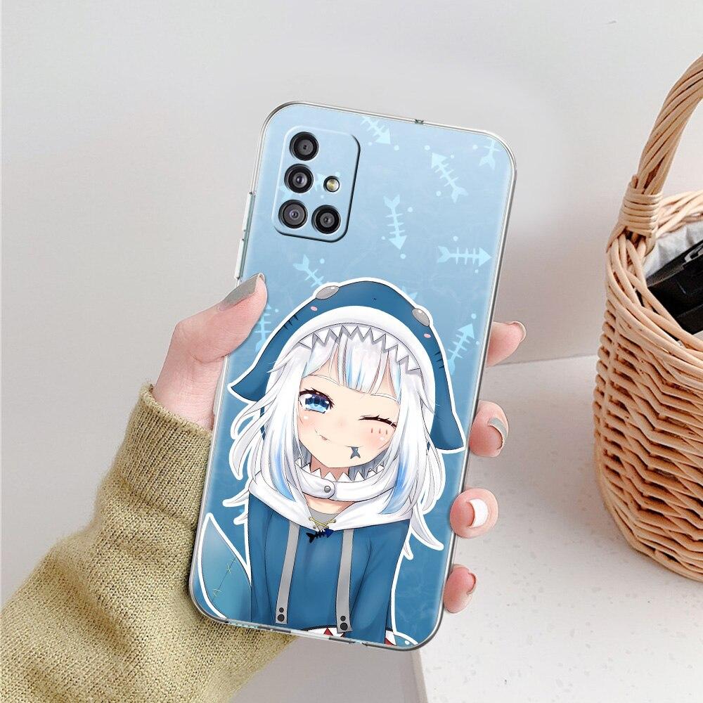Gawr Gura Hololive Shark Anime Phone Case For Samsung Galaxy A51 A71 A21S A12 A11 A31 A41 A52 A32 5G A72 A01 A02S Clear Cover