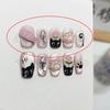 Summer Sweetheart Handmade Full Cover False Nails Kawaii Cartoon Cat Flower Cat Eye Short Square Reusable Fake Nail Stickers