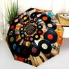 1PC Music Records Umbrella Portable Folding Umbrella Iron Frame Hole Bone Structure Outdoor Home Umbrella A7