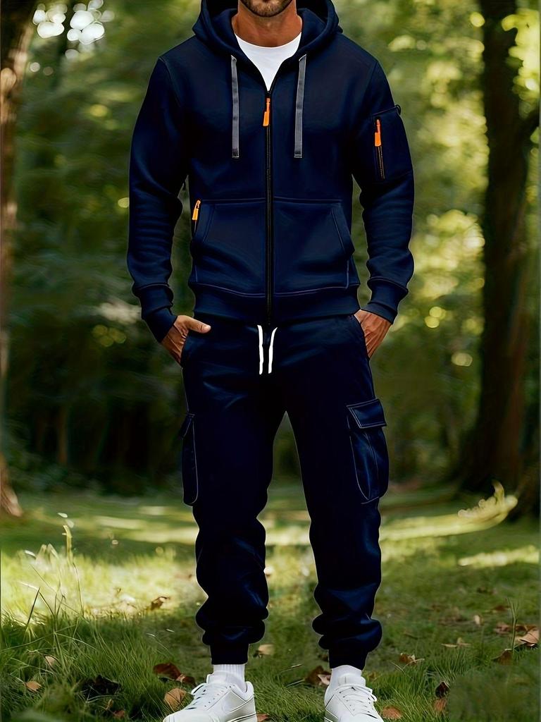 Europäischer Herren-Frühlings-/Herbst-Kapuzenpullover & Cargohosen-Set (Ausgabe 2026)