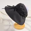 Sun hat summer girl cute bow sunscreen hat big brim cover face can tie ponytail empty top fisherman hat