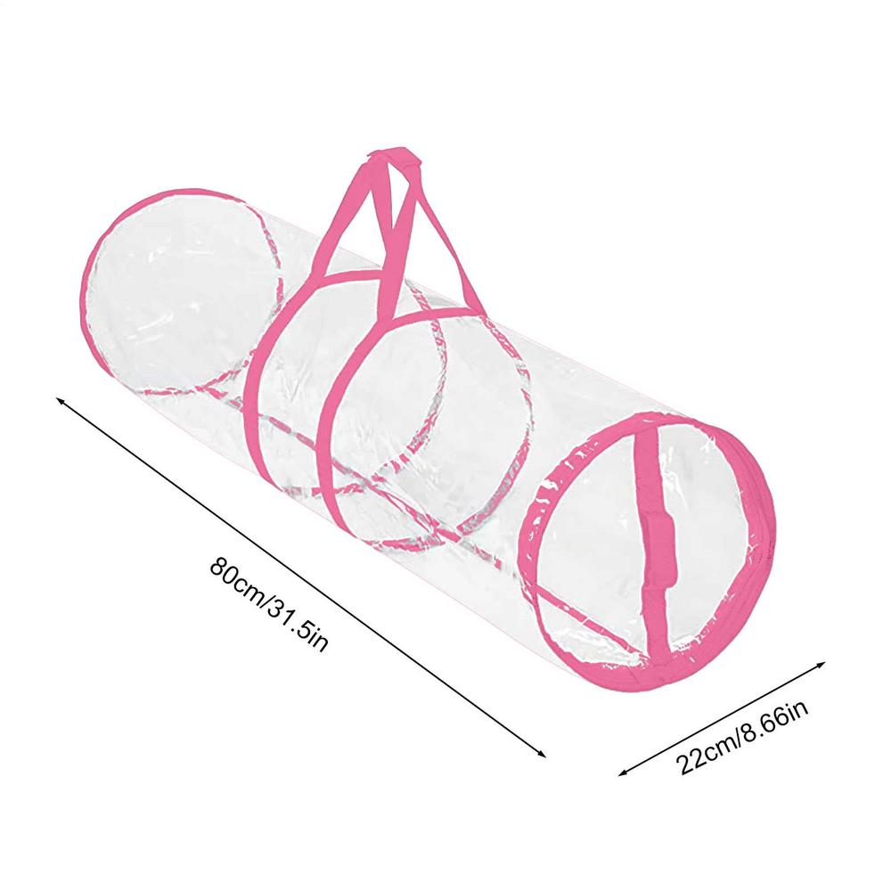 Christmas Cylinder Gift Wrap Storage Clear Bag Wrapping Paper Organizer Underbed Storage for Rolls Ribbon Bows Gift Bags