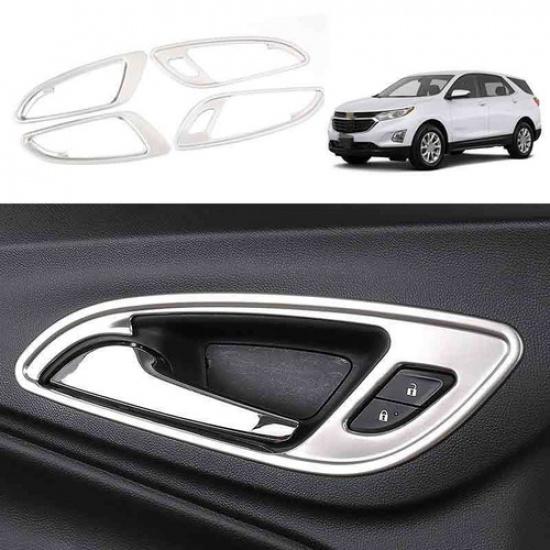 Silver Steel Inner Door Handle Bowl Cover Trim For Chevrolet Equinox 2018-2023