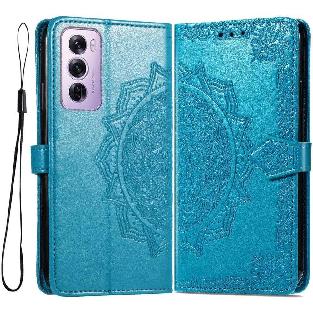 Flip case for Oppo Reno 12, Mandala, blue