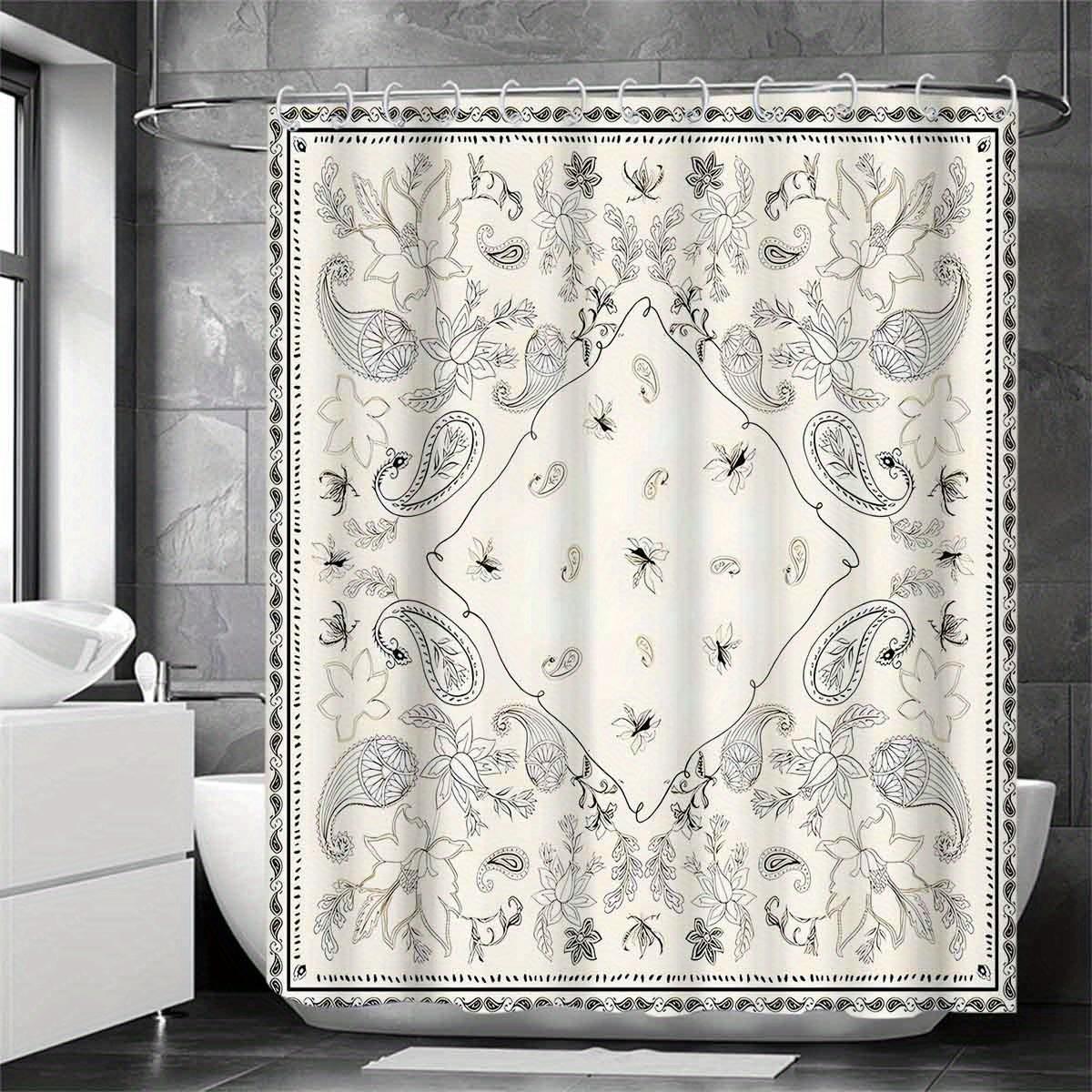 

Bohemian Mandala Flowers Shower Curtain - High-Quality Polyester, Ideal For Bathroom Or Bathtub Partition Decoration W60H190(CM)-1 Pcs