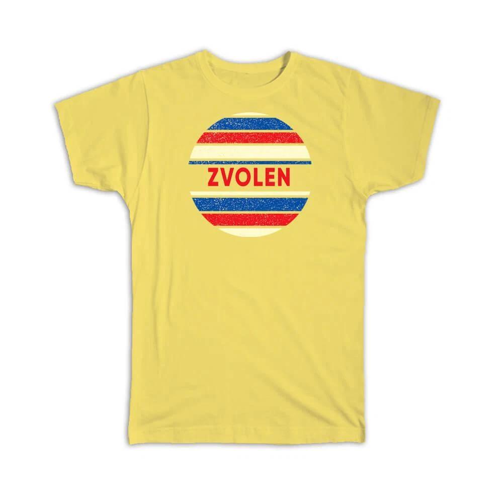 Gift T-Shirt : Zvolen Slovakia Slovak Distressed Slavic Retro Expat Vintage Flag 4XL