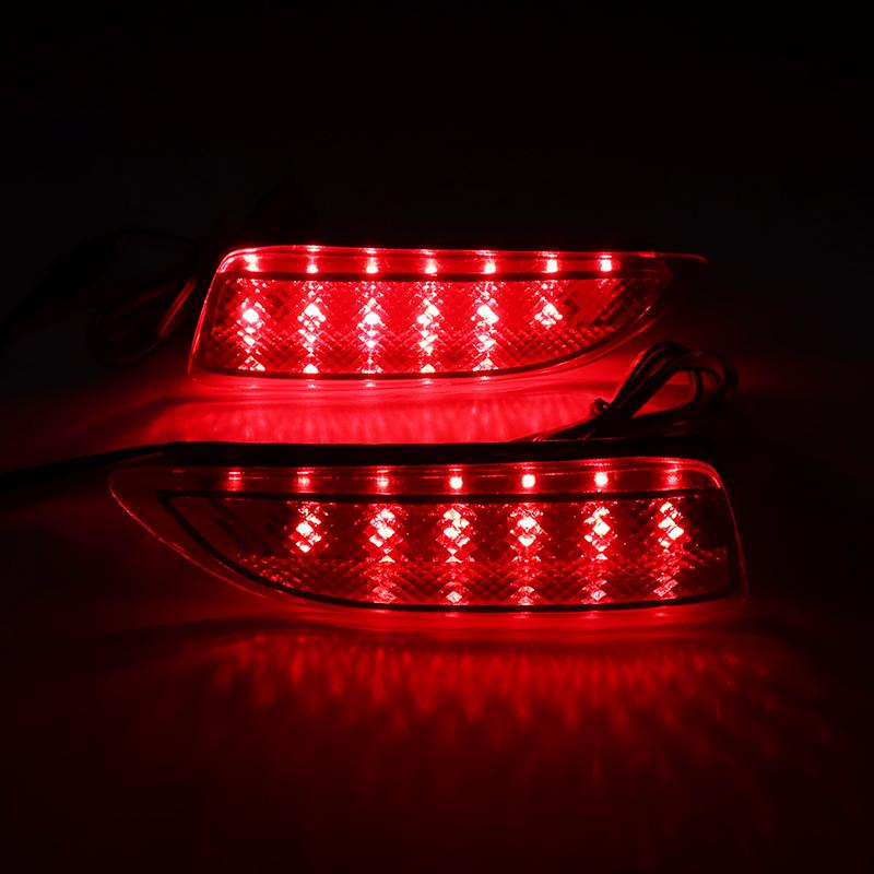 2PCS LED Rear Bumper Reflector Light Red Car Driving Brake Fog Lamp For Toyota Corolla Lexus CT200h 2011 2013
