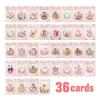 36Pcs/Set Floral Bouquet Mother's Day Cards Multicolor Cartoon Flower Holiday Cards Blessings Message Express Gratitude