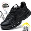 Air Cushion Safety Shoes Men Steel Toe Sneaker Puncture Proof Sport Work Shoes Man Safety Boots Black Male Work Boots Plus Size