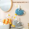 Cartoon Animal Shenier Hand Towel 2-in-1, Children and Adults Thick and Cute Hanging Hand Towel