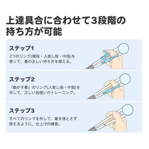 Skater Children's Training Chopsticks, 14cm, Ages 2-7, Right-Handed, Square Tips for Easy Grip, "Gaspard and Lisa" ADXT1-A