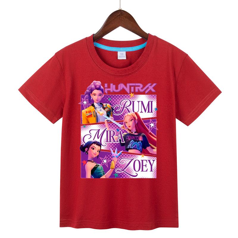 Kids Clothing KPop Demon Hunters Fans Gifts Kids Clothing Fashionable Casual Tops 2025 Hot Film Soft Cotton T-Shirt For Girls