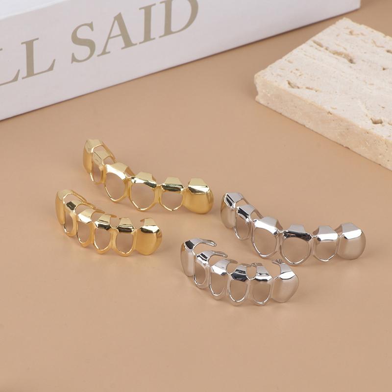 

Позолоченный цвет Хип-хоп зубы Гриль Верхний и нижний гриль Хип-хоп Bling Hollow