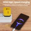 2 Ports 120W Schnelllade-USB-Typ-C-Ladegerät PD QC 3.0 USB-C-Ladegerät EU/US/UK-Steckeradapter Für iphone Xiaomi Samsung