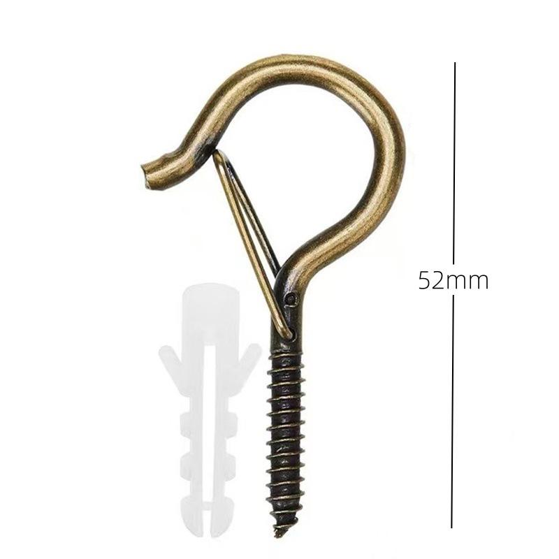 Q-Type Snap Hook with Safety Buckle for Wall/Ceiling Hanging of Flower Pots, Anti-Drop Design