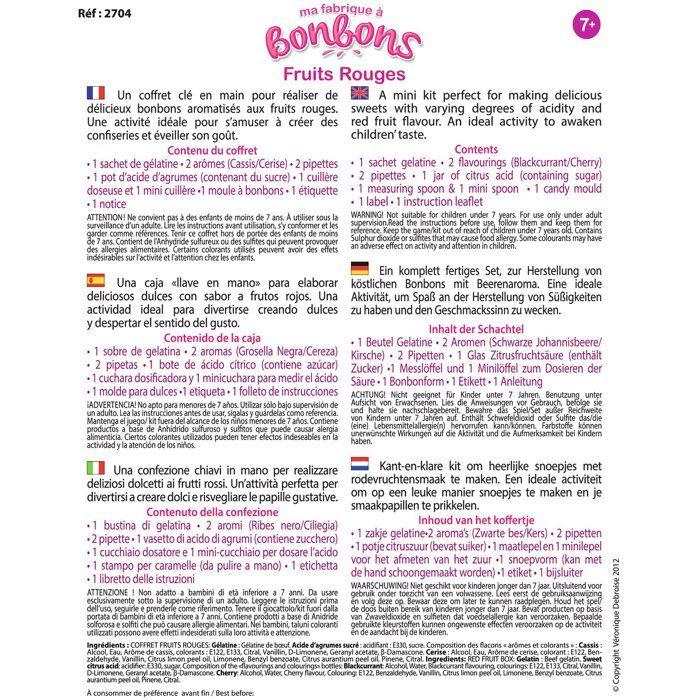 Kit créatif alimentaire - SENTOSPHERE - Mini Fabrique a bonbons - Fruits rouges - Des 7 ans