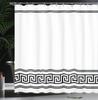 Abstract Shower Curtain, Simple Classic Greek Art Inspired Pattern Monochrome Athens, Cloth Fabric For Bathroom Decor