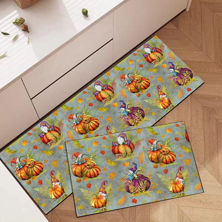 Non-Slip Halloween Floor Mat: Dirt-Resistant, Water-Absorbent Crystal Velvet for Bathroom or Entrance