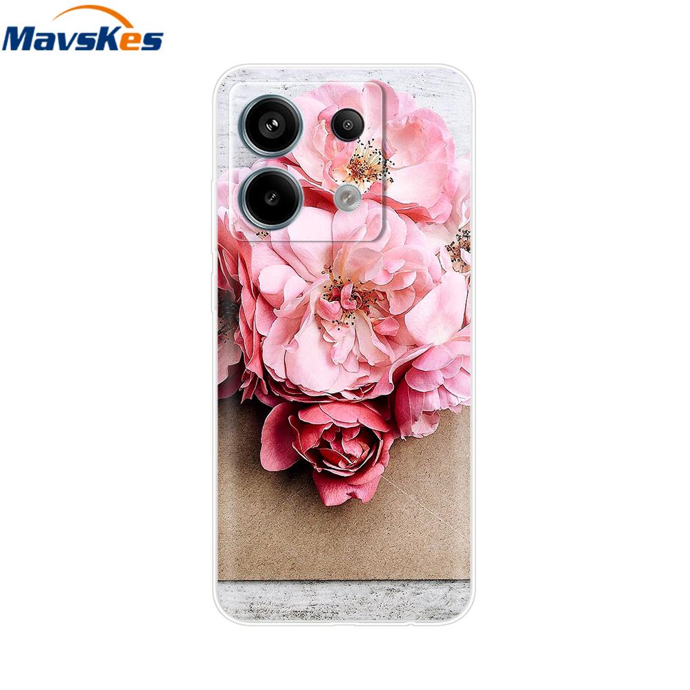 Handyhülle Für Xiaomi Redmi Note 13 Pro 5G Rückseite Niedlich Stoßfest Weich Klar Silikon TPU Für Redmi Note13 Note 13 Pro Funda
