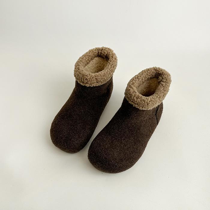 Lamb wool retro velvet thickened warm thick-soled snow boots women's new winter wear non-slip cotton shoes