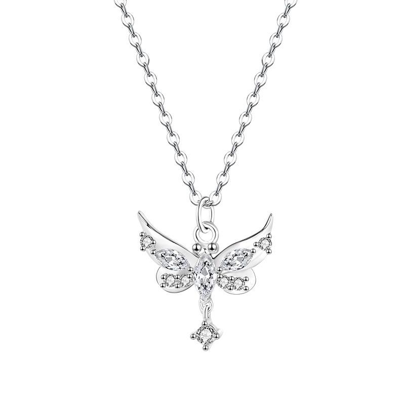 Super Immortal Zircon Butterfly Necklace New Year's Sen Series Wing Collar Chain for Girlfriend