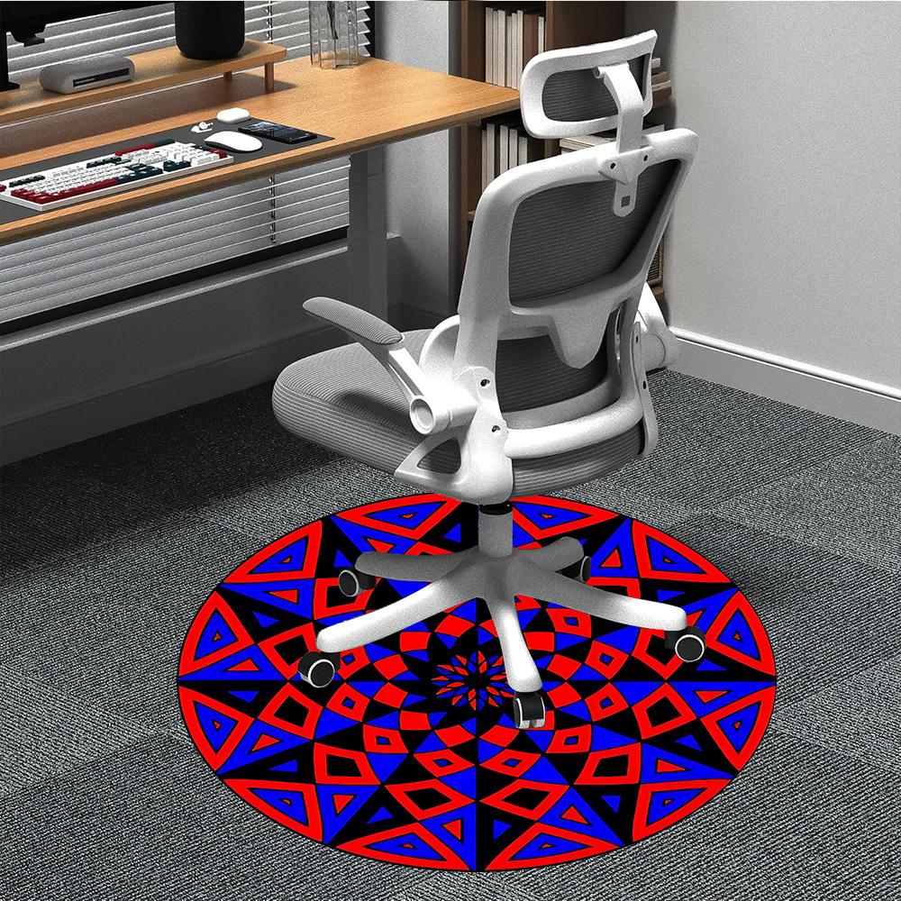 

1pc Geometric Mandala Pattern Chair Carpet for Office Non-Slip, Machine Washable Rug for Office, Room - Holiday Decor, Machine Made yy251016168 80cm by 80cm