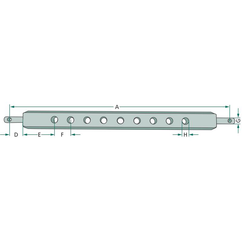 Field boom length 755mm width 60mm 9 holes category 1 trailer hitch 13130