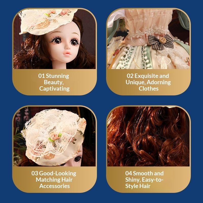 Childlike Barbie Doll Gift Box Set Large 60cm Girl Doll Simulation Princess Children's Gift Toy