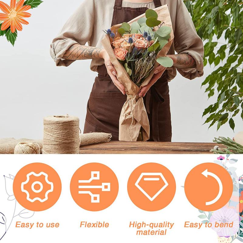 100pcs Artificial Flower Stem Simulation Flexible Bendable Flower Wedding Decoration
