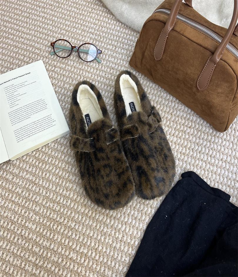 Mao Mao Slippers Women's Outer Wear 2025 New Autumn and Winter One-pedal Fashion Out Bag Head Half Drag Cotton Slippers Mao Mao Shoes