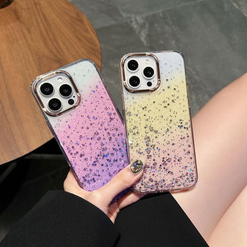 Brilliant Series for IPhone 16 Mobile Phone Case for IPhone 15 Promax Starry Sky Gradient Glitter 14 All-inclusive Anti-fall