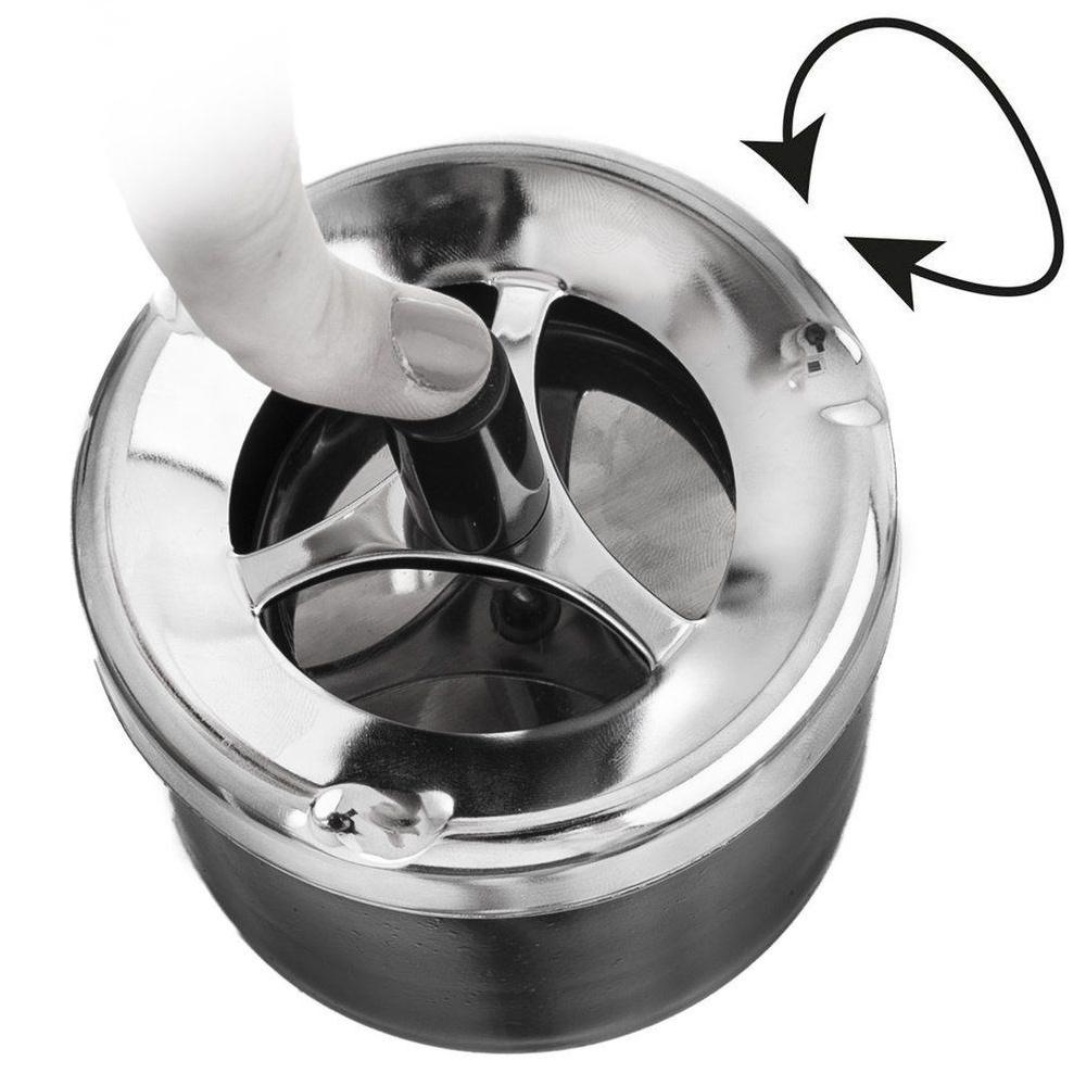 Steel Ashtray Closed Odorless Ashtray Rotary Button