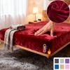 Crystal Velvet Thicken Quilted Mattress Cover Warm Soft Plush Queen King Quilted Bed Fitted Sheet