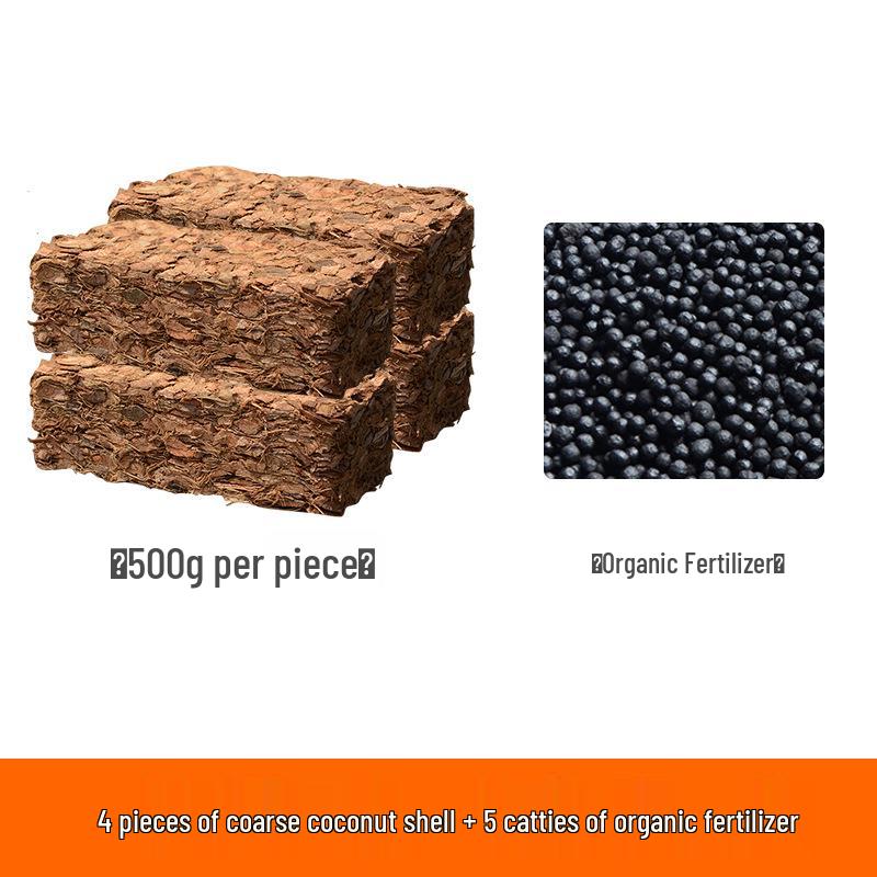 Orchid Nutrient Soil: Small Coconut Husk Bricks & Coarse Fiber for Phalaenopsis/Dendrobium Growing Medium