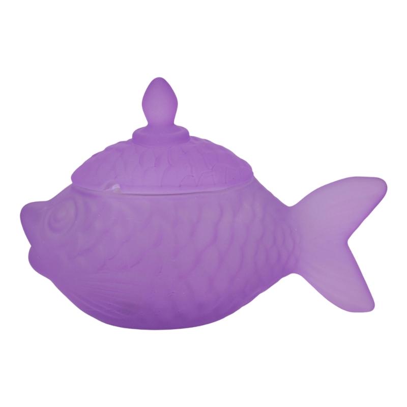 Delicate Fish Themed Glass Jar With Tight Seal Suitable For Storing Sweets Spices Or Office Supplies 16cm Size