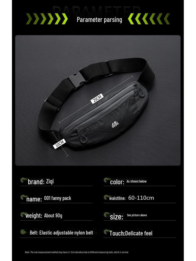 Geantă de talie mobilă unisex ultra-subțire impermeabilă pentru alergare, fitness și dans